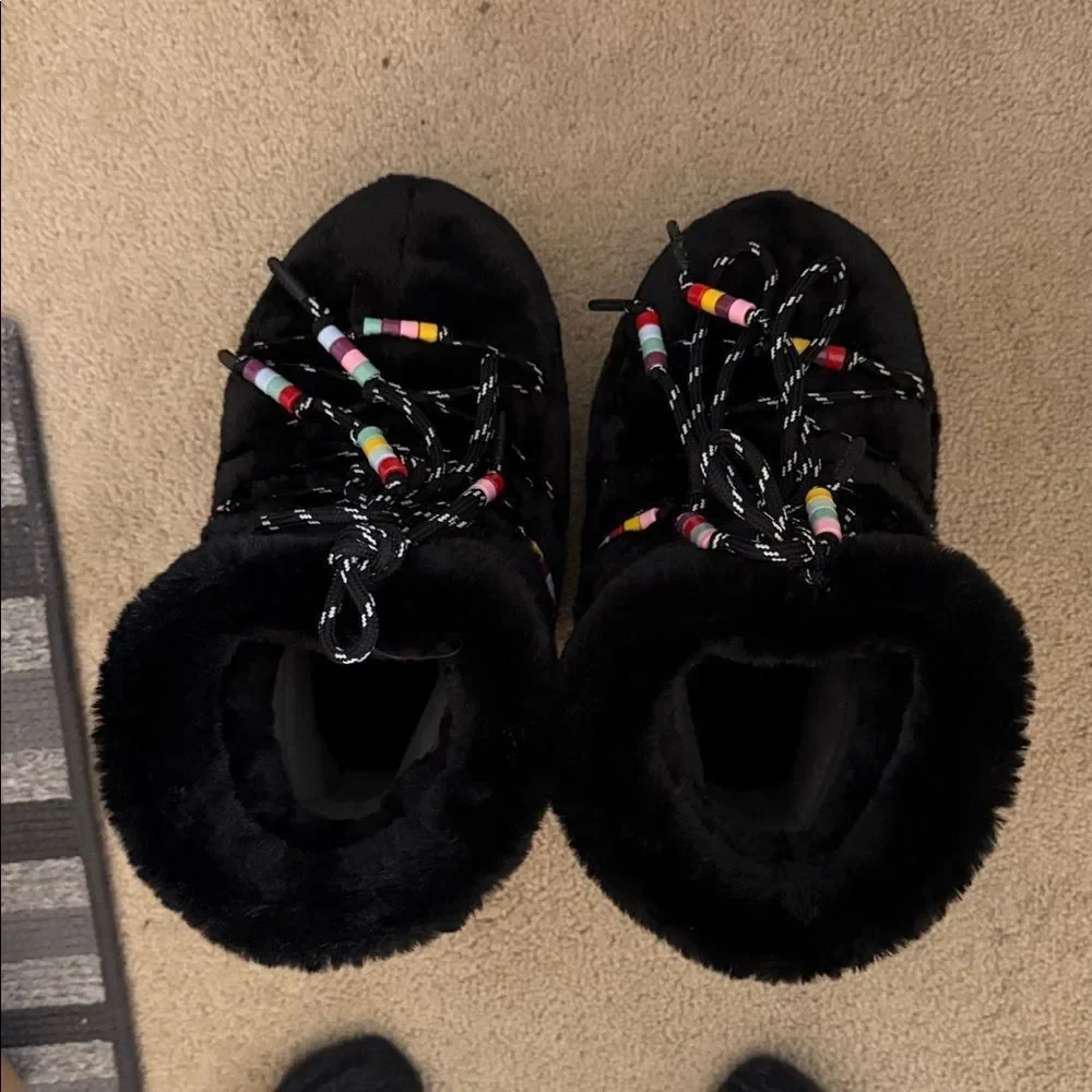 Moon Boot Icon Low Black Faux Fur 36-38